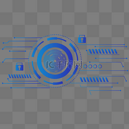 数据安全科技图片_蓝色科技指纹锁