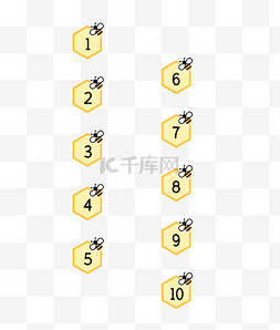 数字序号分隔符图片_春季小蜜蜂黄色数字序号