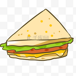 早餐食物插画图片_三明治面包美食插画