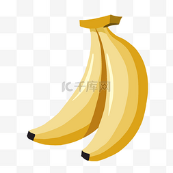 卡通两根黄色香蕉