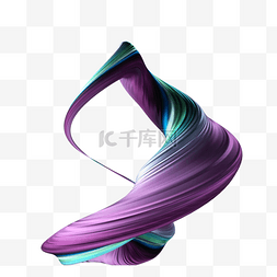 紫色螺旋3d画笔元素