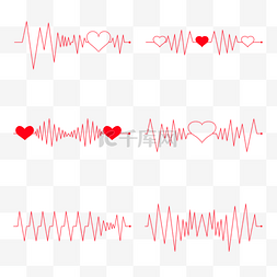 心电图心脏图片_红色线条风格心电图