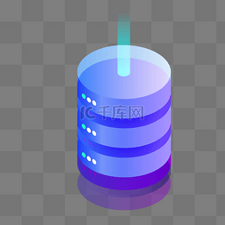 卡通主机图片_紫色圆柱创意数据处理器元素