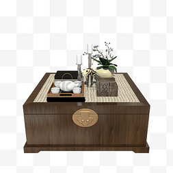 实木地板贴图图片_实木中式方形茶桌