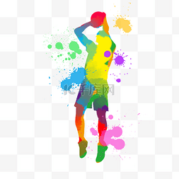 水彩篮球图片_彩色体育运动水彩篮球