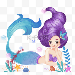 海底美人鱼卡通画