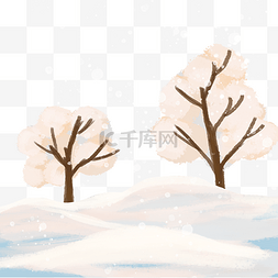 小雪节气树木雪景