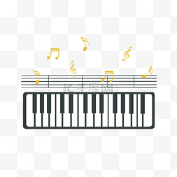 弹钢琴插画图片_清新钢琴乐器插画