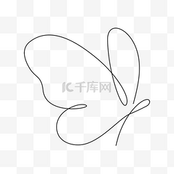 draw图片_line draw 矢量简约蝴蝶连续线条画