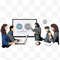 合作会议商务办公图片_团队合作会议图表分析