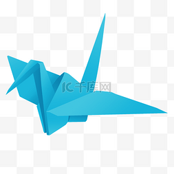折纸的图片_蓝色的千纸鹤