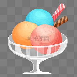 冷饮冰淇淋杯插画