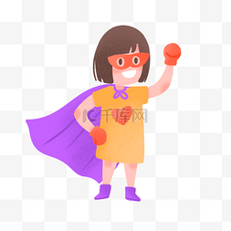 儿童卡通超人图片_可爱儿童节女孩扮超人