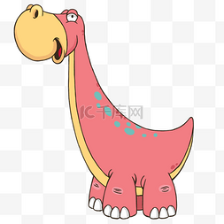 可爱的红色恐龙插图