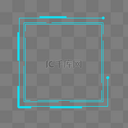 手绘科技风元素图片_边框纹理蓝色科技风边框