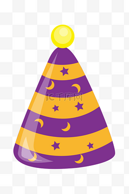 紫色星月生日帽