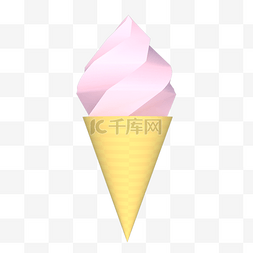 清凉夏日草莓图片_仿真甜点草莓味冰淇淋