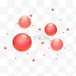 红色圆球立体几何漂浮元素