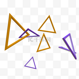 彩色三角漂浮立体几何