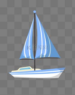一艘蓝色帆船