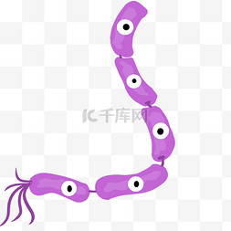 有害细菌图片_紫色细菌卡通插画