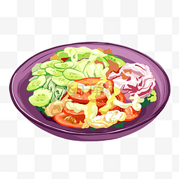 水果沙拉简笔画图片_低脂餐蔬菜沙拉