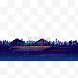 金门大桥线图图片_夜色系现代城市大桥