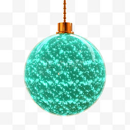 金属吊球图片_3d青色光效质感圣诞球