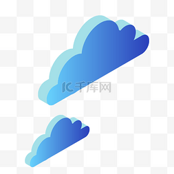 创意商务白云图片_蓝色圆弧创意白云漂浮元素