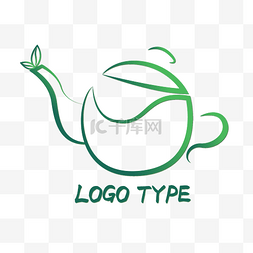 茶叶素材图片_绿色茶壶茶叶LOGO