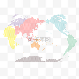 科技矢量感图片_矢量点状世界地图