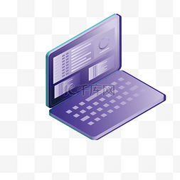 紫色圆角科技电脑元素