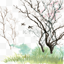 桃树与燕子