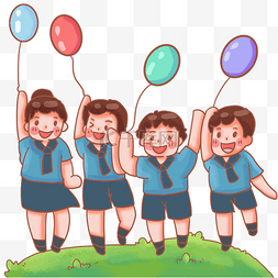 儿童节玩气球开心