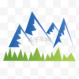 山峰素材图案图片_蓝色山峰图案