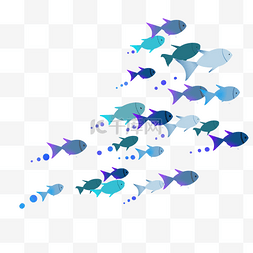 蓝紫色漂亮鱼群