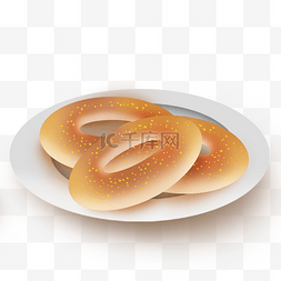 好吃的面包圈图片_西餐美味的面包圈
