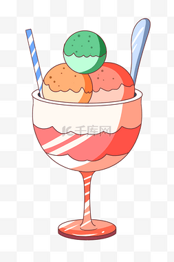 冰淇淋球卡通插画