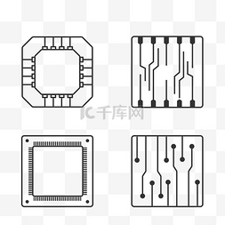 电子元器件线形图标