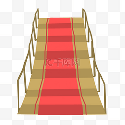 阶梯红色图片_红色楼梯卡通插画