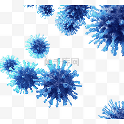 蓝色电晕病毒3d元素