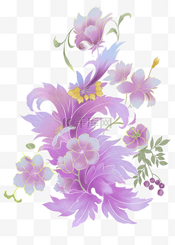 小清新紫色手绘花图片_小清新手绘水彩花