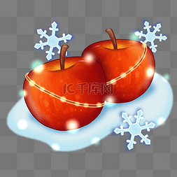 圣诞节平安夜雪花苹果