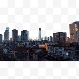 武汉城市建筑群夜晚建筑群大智路