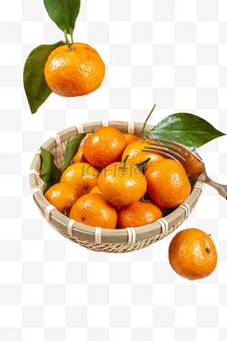 新鲜的橘子图片_一颗被提起来的金黄色砂糖橘和一