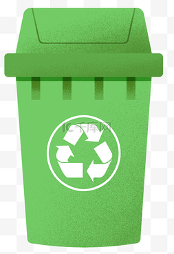 绿色可回收垃圾桶