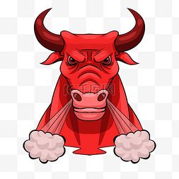 暴躁红牛图片_2021牛年暴躁红牛
