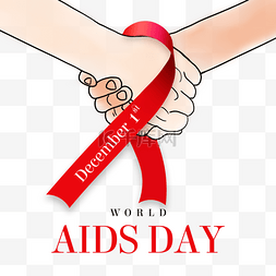world aids day手戴丝带
