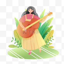 吉他教学图片_教育培训音乐吉他教学女生素材