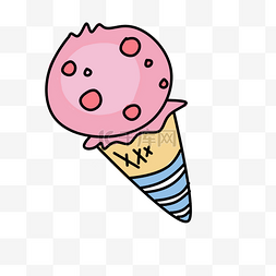 粉色冰淇淋脆皮美味夏天
